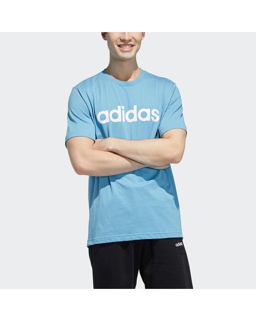 Adidas Blue Neo Casual Sports Round Neck Short Sleeve for men