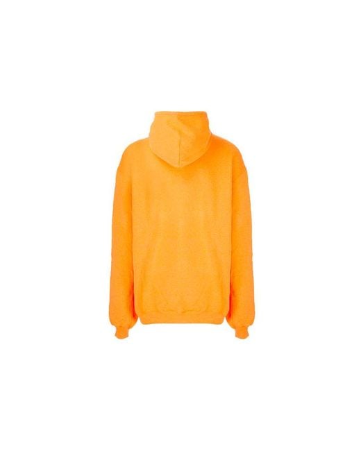 Balenciaga Orange Languages Logo Hoodie for men