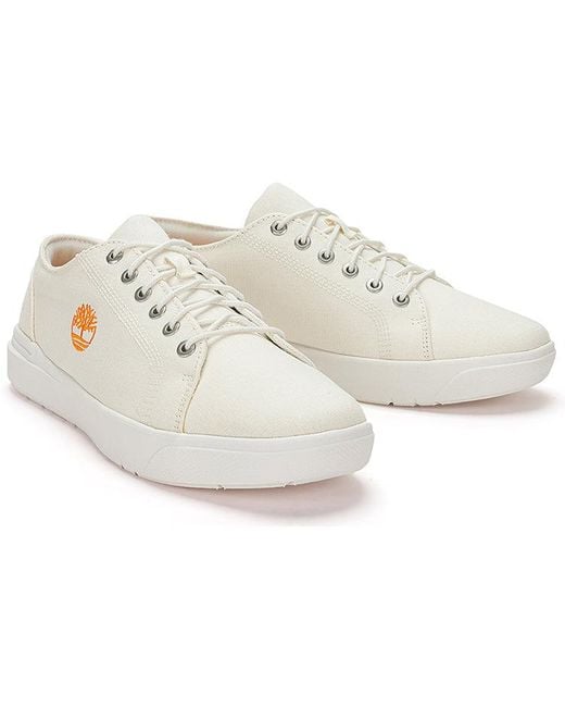 Timberland White Seneca Bay Fabric Oxford Shoes for men