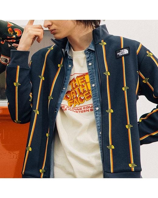 The North Face Blue Stripe Track Jacket for men