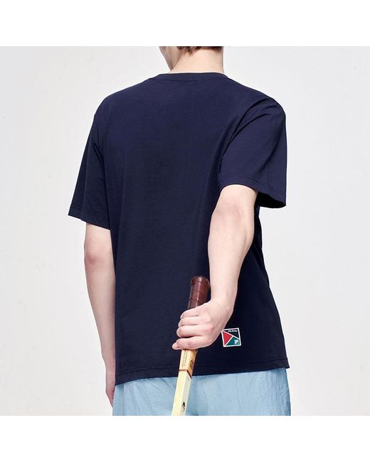 Fila Blue Alphabet Printing Knit Short Sleeve for men