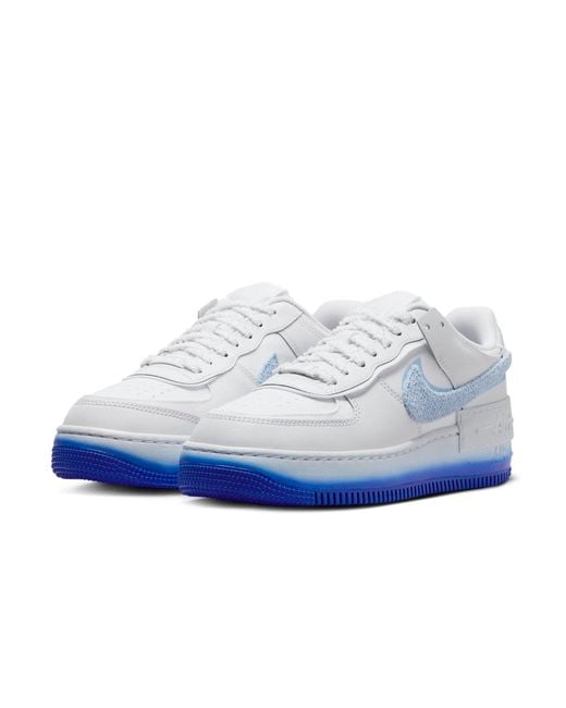 Nike Blue (Wmns) Air Force 1 Low Shadow 'Chenille Swoosh'
