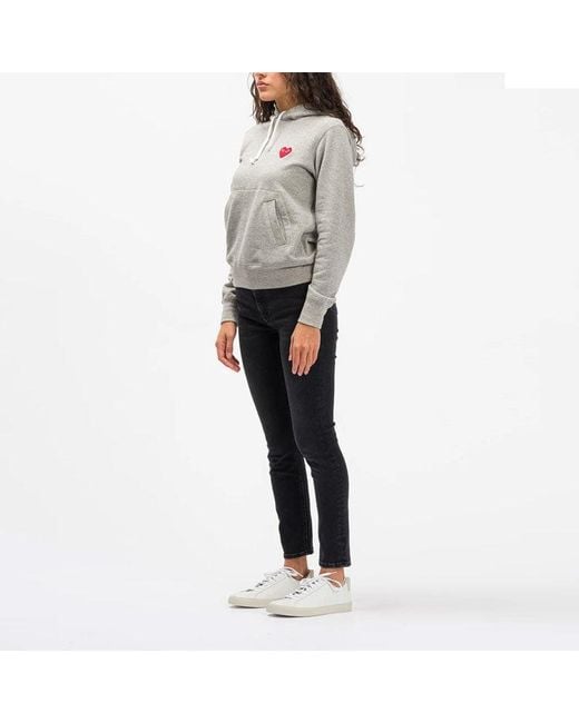 COMME DES GARÇONS PLAY Cdg Play Black Logo Hooded Pocket Hoodie Gray