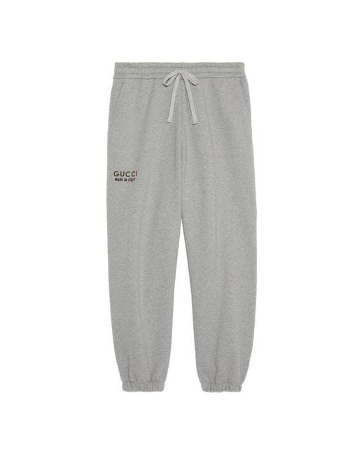 Gucci Gray Cotton Sweattrouser With Print for men