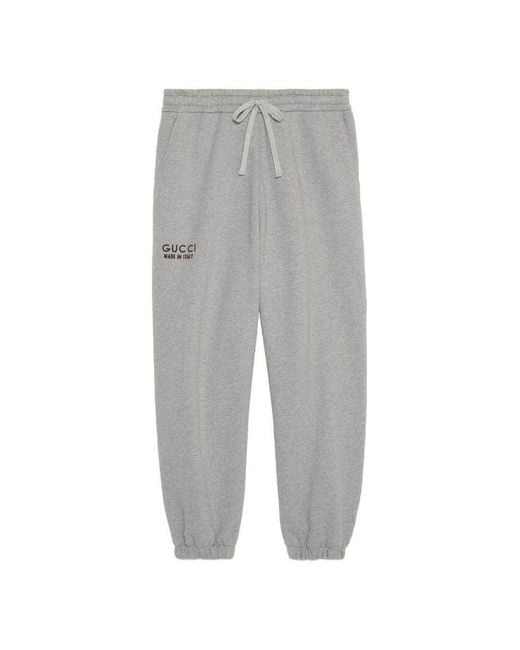 Gucci Gray Cotton Sweattrouser With Print for men