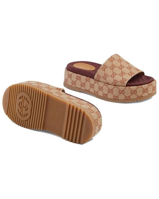 Gucci Brown (Wmns) Gg Slide Sandal 'Monogram
