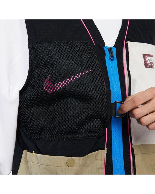 Nike Black Sports Casual Breathable All-Match Stitching Stacked Mesh Vest for men