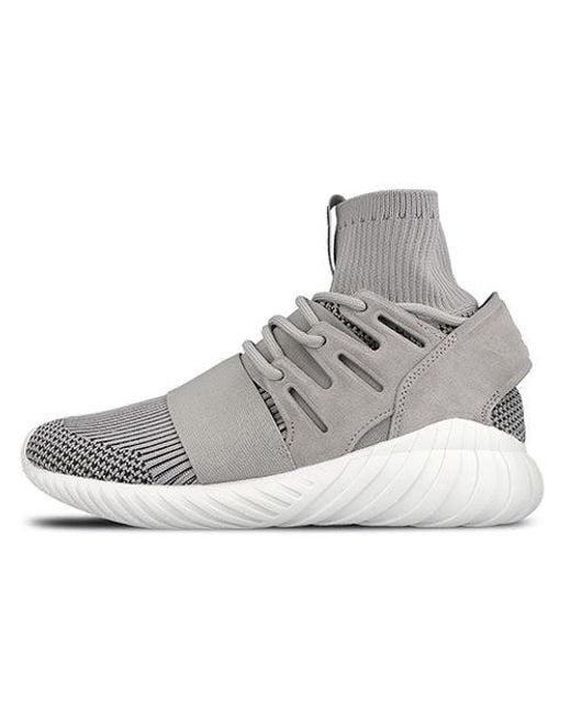 adidas Tubular Doom Primeknit in Gray for Men | Lyst