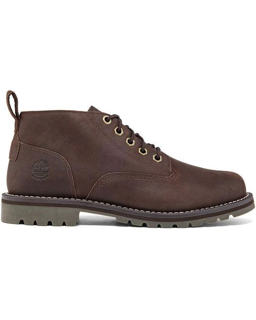 Timberland Brown Redwood Falls Waterproof Wide Fit Chukka Boots 'Dark Full Grain' for men