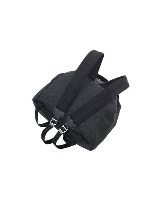 Gucci Black Logo Leather Logo Nylon Schoolbag Backpack