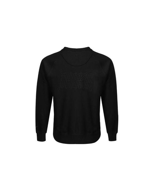 Nike Black Sportswear Front Swoosh Casual Sports Crew-Neck for men