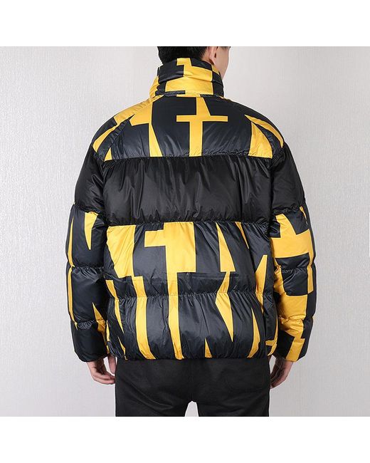 Nike Blue Splicing Stay Warm Windproof Stand Collar Sports Down Jacket Colorblock for men