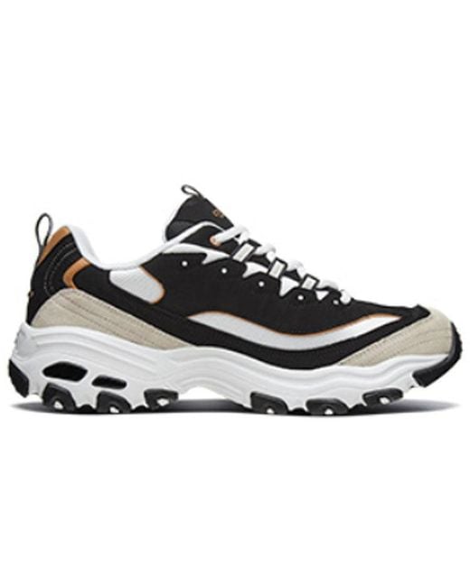 Skechers Black (Wmns) D Lites 1.0 Low-Top Running Shoes
