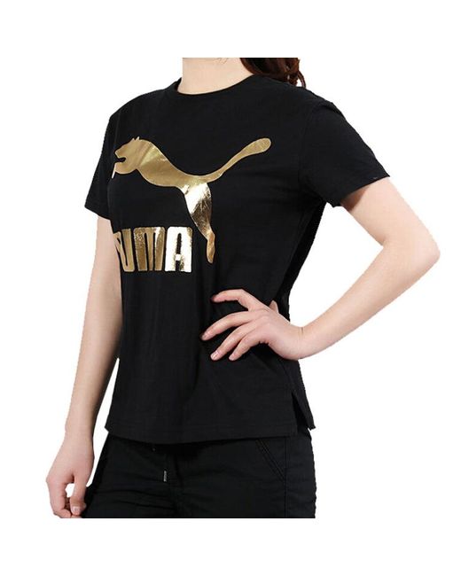 PUMA Black Classics Logo Short Sleeve Tee