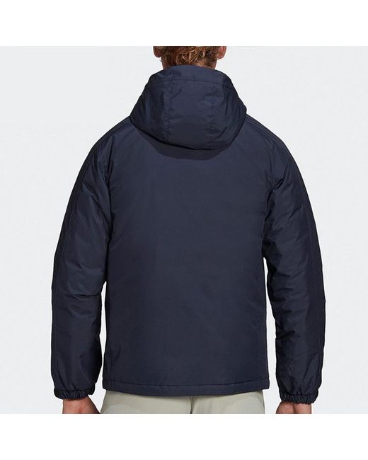 Adidas Blue 3St Down Jkt Outdoor Sport Hood Warm Down Jacket Legendary Ink for men