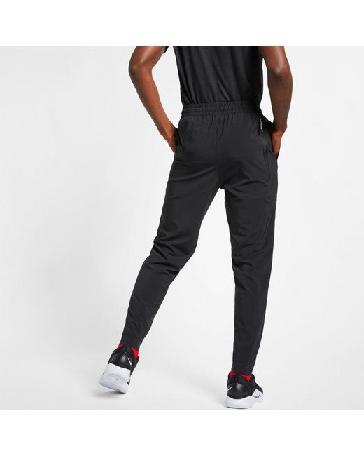 Nike Black Logo Pattern Solid Color Casual Sports Long Pants for men