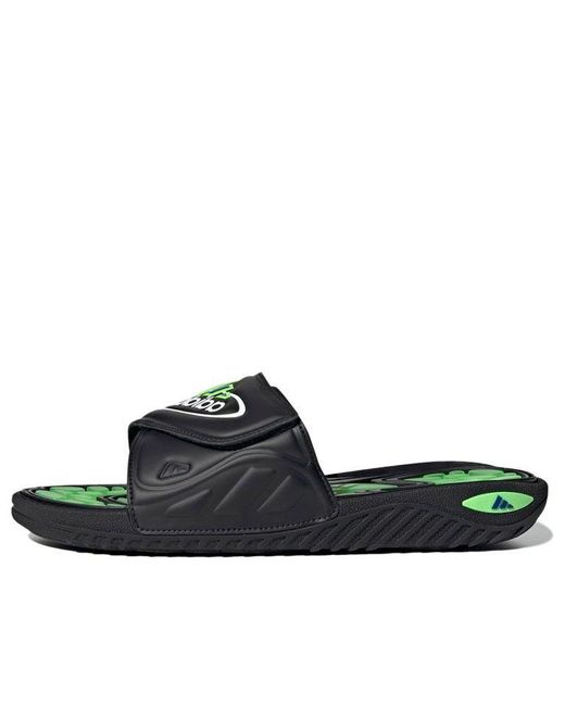 Adidas Blue Reptossage Slides Cozy Wear-Resistant Flat Heel Sports Slippers for men