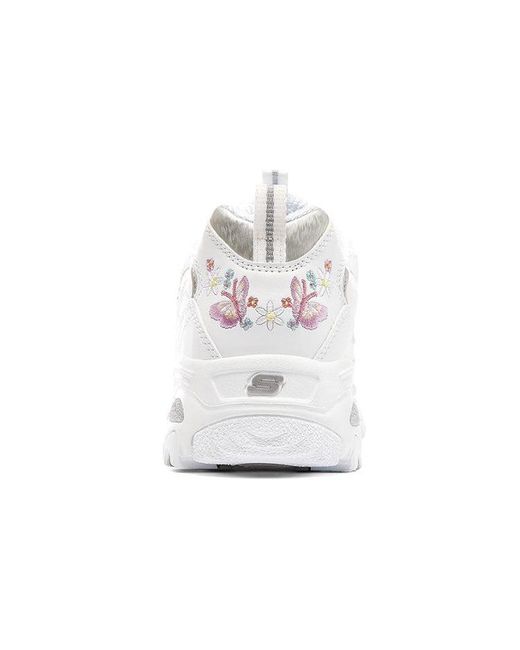 Skechers White (Wmns) D'Lites 1.0 Running Shoes
