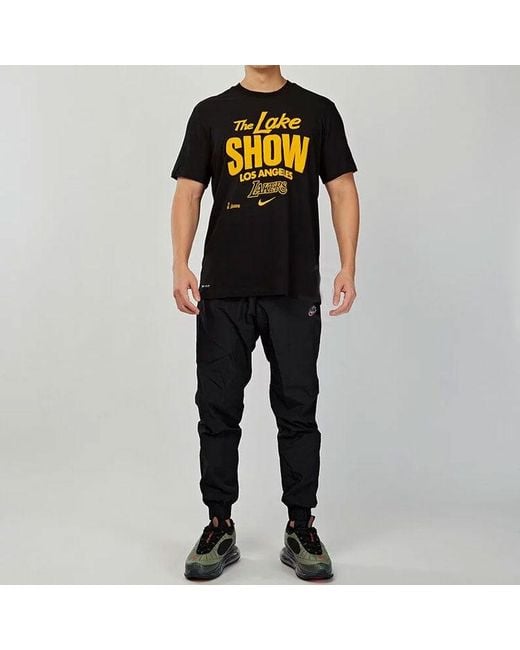 Nike Black Los Angeles Lakers Mantra Dri-Fit Nba Short Sleeve for men