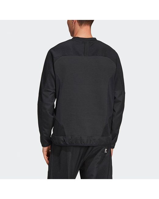 Adidas Blue Originals Sweatshirt Splicing Casual Sports Round Neck Pullover for men