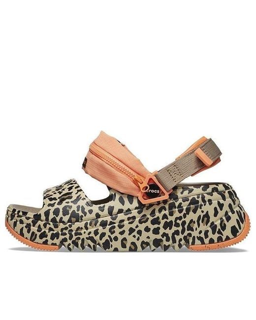 CROCSTM Natural (Wmns) Hiker Xscape Animal Sandals 'Khaki Leopard'