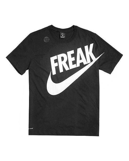 Nike Black Giannis Dri-Fit Tee Alphabet Basketball T-Shirt for men