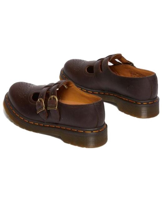 Dr. Martens Brown (Wmns) 8065 Crazy Horse Leather Mary Jane Shoes 'Dark'