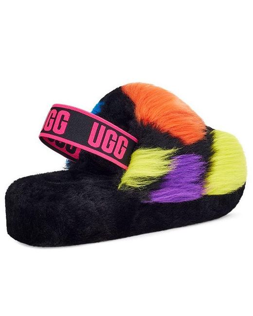 Ugg Black (Wmns) Fluff Yeah Party Spots Slipper