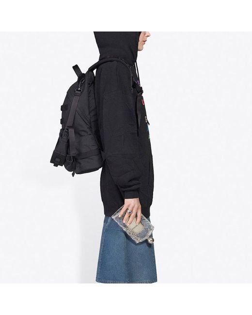 Balenciaga Blue (Wmns) Multi-Color Logo Printing Hoodie