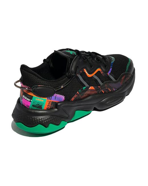 Adidas Black Originals Ozweego Casual Shoes Multi-Color' for men
