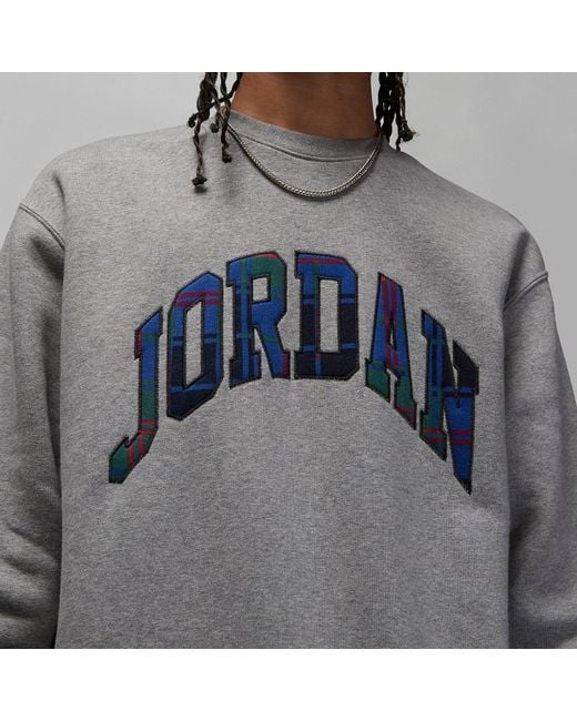 Nike Gray Holiday Fleece Crew Sweatshirt for men