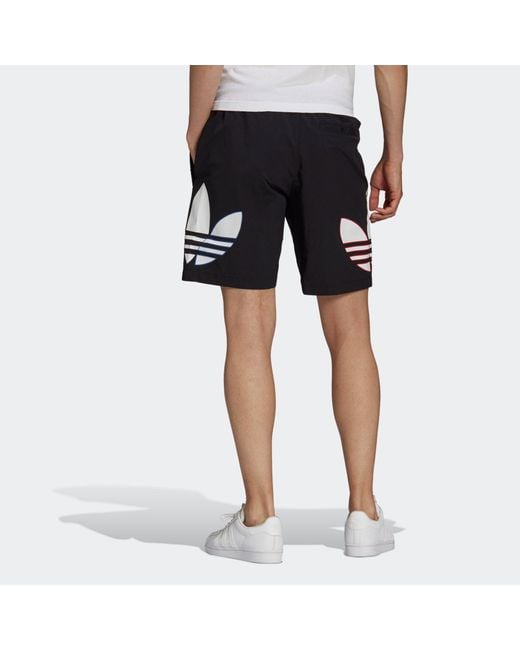 Adidas Black Originals Tricolor Logo Printed Dri-Fit Training Sports Shorts for men