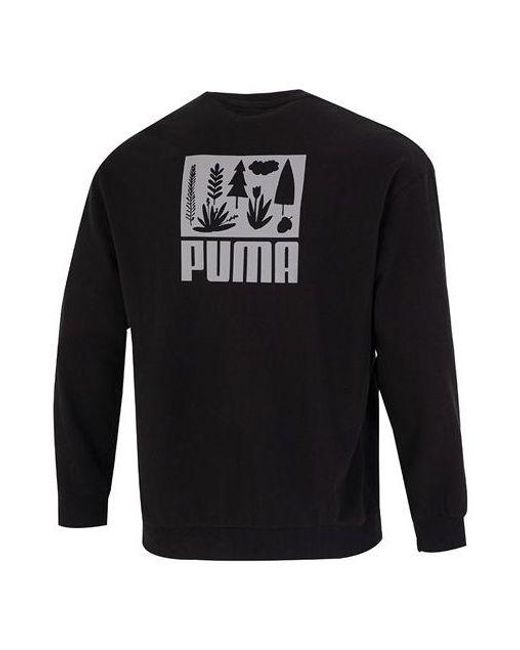 PUMA Black Logo Crew Neck Sweatshirt for men