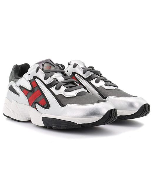 Adidas White Yung-96 Chasm Metallic Scarlet' for men