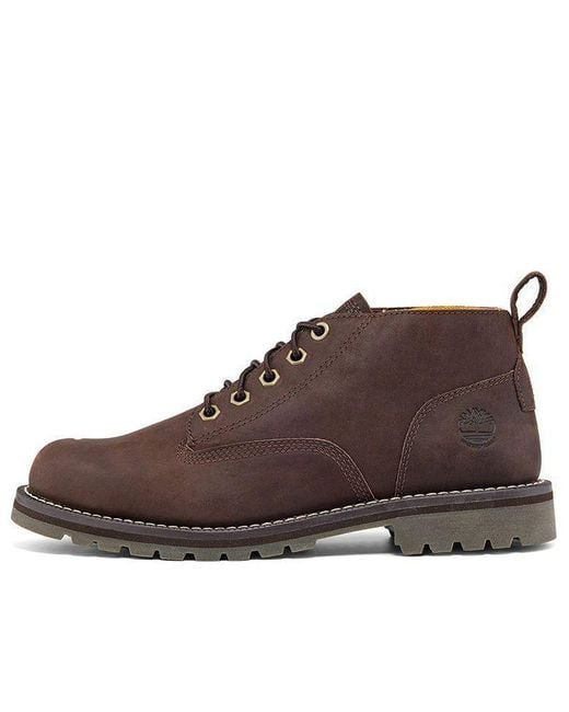 Timberland Brown Redwood Falls Waterproof Wide Fit Chukka Boots 'Dark Full Grain' for men