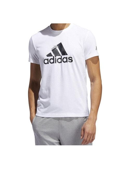 Adidas White M Gfx T Bol Inf Camouflage Sports Short Sleeve for men