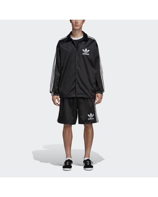 Adidas Blue Originals Satin Coach Jacket for men