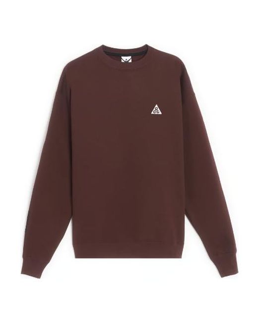 Nike Brown Acg Therma-Fit Fleece Crewneck 'Earth' for men