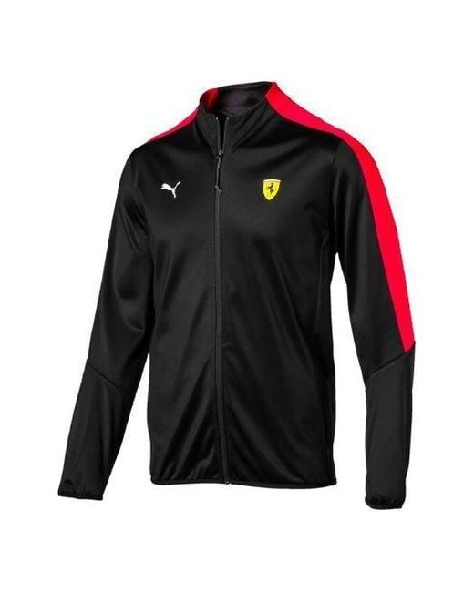PUMA Black Scuderia Ferrari T7 Track Jacket for men
