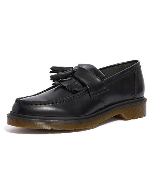 Dr. Martens Black Adrian Smooth Leather Tassel Loafers for men