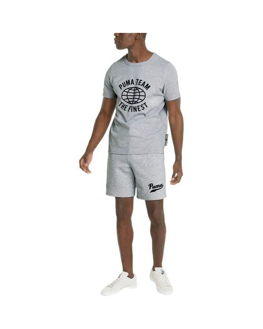 PUMA Gray Essential Sweat Shorts for men