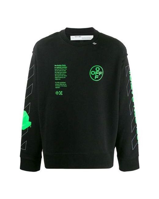 Off-White c/o Virgil Abloh Green Fluorescence Arrows Sketch Logo Sweater for men