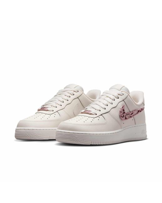 Nike White (Wmns) Air Force 1 Low 'Liquid Metal Swoosh Metallic'