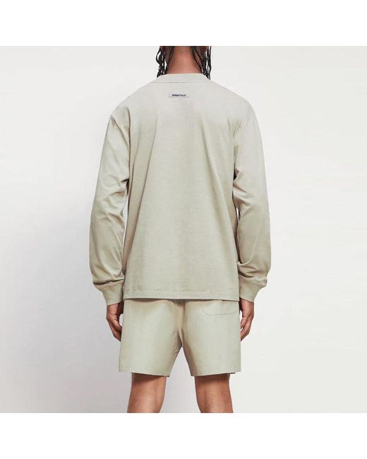 Fear Of God White 3D Silicon Applique Long Sleeve T-Shirt for men