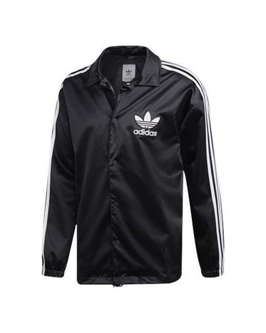 Adidas Blue Originals Satin Coach Jacket for men