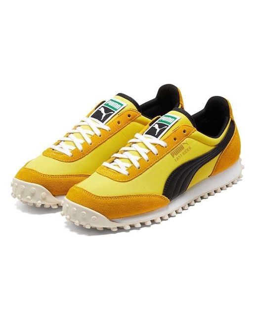 PUMA Yellow Fast Rider Low Top Running Shoes for men