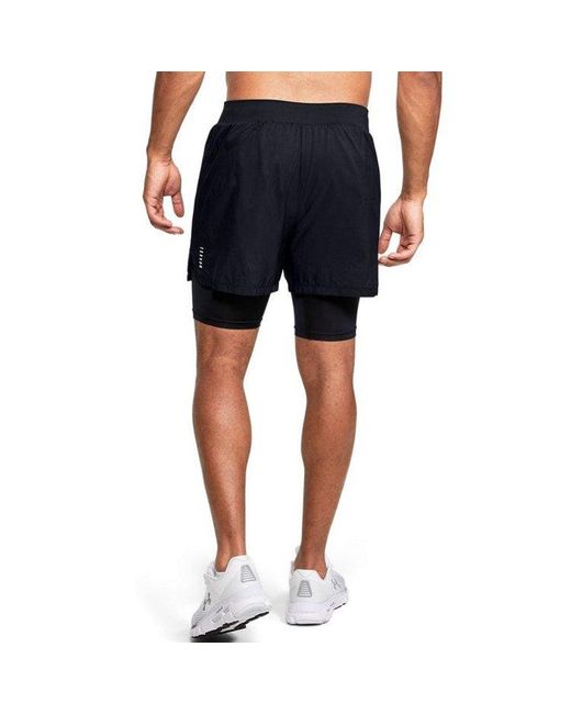 Under Armour Blue Qualifier Speedpocket 2-In-1 Shorts '' for men