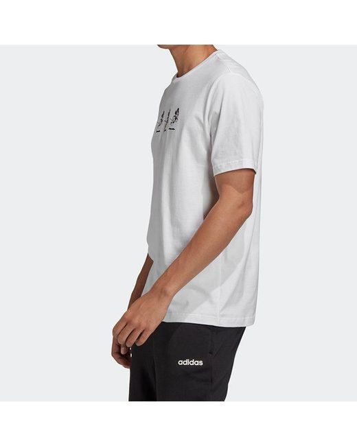 Adidas White Disney Mickey Pattern Short Sleeve for men