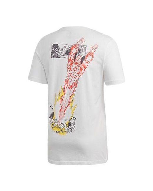 Adidas White X Marvel Iron Short Sleeve for men