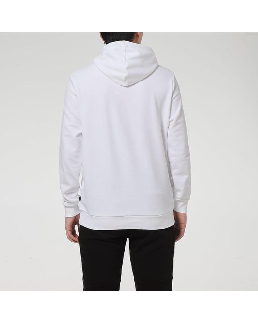PUMA White Athleisure Casual Sports Colorblock Printing Logo Hooded Knit for men